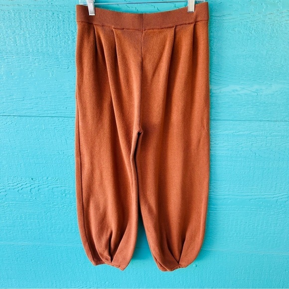 RIBBED SWEATER LAGENLOOK BARREL PANTS WITH POCKETS SIZE XL RUST - Picture 5 of 5